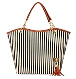 niceeshop(TM) Fashion Stripe Single Shoulder Canvas Bag Women Handbag