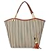 niceeshop Fashion Stripe Single Shoulder Canvas Bag Women Handbag (Blue White)
