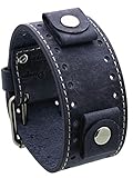Rev CHO-CB Crazy Horse Leather 22mm Lug Width Wide Slate Blue Cuff Watch Band