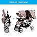 Costzon Double Stroller, Twin Tandem Baby Stroller with Adjustable Backrest, Footrest, 5 Points Safety Belts, Foldable Design for Easy Transportation (Grey)