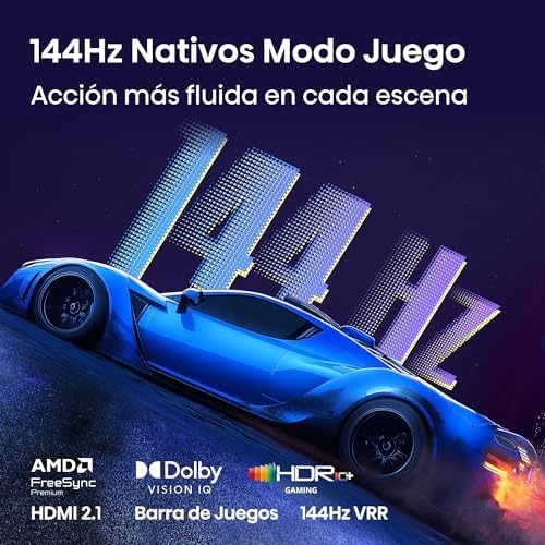 55E7S Pro - Smart TV Hi-QLED 55 polegadas, Modo de Jogo 144 Hz nativo, Cor Hi-QLED, Dolby Vison.Atmos, Imagens AI, Smooth Motion AI, AMD FreeSync Premium Pro, HDR10+Gaming