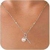 14k Gold Plated Pearl Drop Pendant Necklace for Women Trendy,925 Sterling Silver Single Pearl Choker Necklace Adjustable Simple Pearl Necklaces for Mom Daughter Valentines Day Birthday Jewelry Gifts