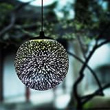 TAKEME Solar Lights Outdoor Garden,Hanging Outdoor Decor Lights,Gazing Ball Pendant LED 3D Firework Waterproof Lights