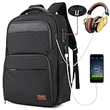 Anti Theft Business Laptop Backpack W/USB Charging Port Shockproof Water Resistant Casual College Travel Backpack School Bookbag Women/Men, Fits 15.6-inch Laptop Notebook KOLAKO