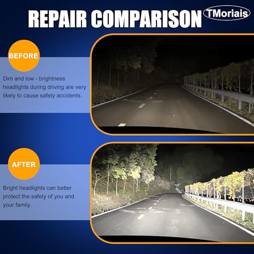 TMoriais Kit Profesional para la restauración de faros, Renovación Kit for Matte Car Headlights – Renovation and Polishing Headlights Easy and Fast – Complete Kit for a Perfect and Long-Lasting
