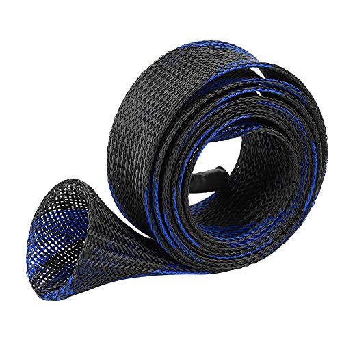 Alomejor Fishing Rod Cover Casting Fishing Rod Protector Sleeve Fishing Rod Protector Flat for Outdoor Fishing Accessory(Black Blue)