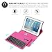 iPad 2 3 4 case with keyboard, Boriyuan Leather Smart Case Stand Folio Cover with Detachable Wireless Bluetooth Keyboard for Apple iPad 2nd 3rd 4th generation 9.7 inch (Rose Red)