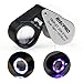 Jeweler Loupe, RISEPRO 30x Magnification Jeweler Loupe Triplet Lens with 6 LED UV Light 21mm MG7802-30X