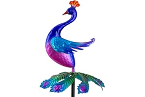 sunnylight Wind Spinners Outdoor, Peacock Wind Sculptures & Spinner, Garden Windmill for Yard, Garden, Patio, Lawn Decor