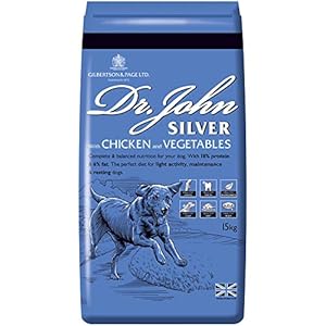 Dr John Silver Dry Dog Food 15kg - Chicken with Vegetables - Complete Dog Biscuits 15kg - Senior and Adult Dog Food for…