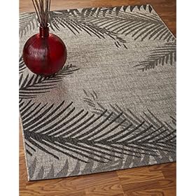 LR Home Captiva Shaded Palms Indoor/Outdoor Area Rug, 5' x 7', Beige/Black 51CqjVZ6N4L