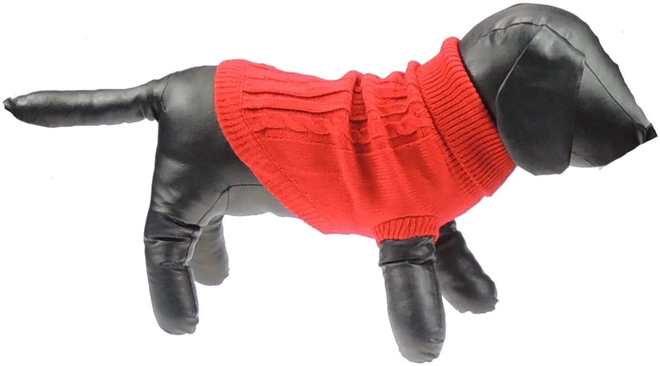 Red Dog Cat Knitted Girl Boy Warm Jumper (XL)