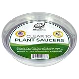 YOUniversal Products 10 Pack of 10 Inch Clear Plastic Plant Saucers for Indoor and Outdoor Plants