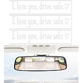Mandark 3 Pcs I Love You, Drive Safe Car Rearview Mirror Decals, Vehicle Window Mirror Affirmation Sticker, Cute Auto Decor Accessories for Women Girls, Universal for SUV, Truck, RV (White)