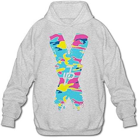 Dqiyana Jake Paul X Logo Mens Fashion Personality Casual Camouflage Hoodie Sweatshirt Ash
