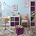 Sorbus Foldable Storage Cubes - 6 Fabric Baskets for Organizing Pantry, Closet, Shelf, Nursery, Playroom, Toy Box, Cubby - 11 Inch Dual Handle Collapsible Closet Organizers and Storage Bins (Purple)