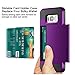 Vofolen Case for Galaxy S8 Case Wallet Credit Card Holder ID Slot Sliding Hidden Pocket Dual Layer Protective Cover Hard Bumper Shell Rugged Hybrid Protector Armor Case for Samsung Galaxy S8 Purple