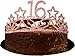 MEANT2TOBE 16th Birthday Sash and Tiara for Girls - Fabulous Set: Glitter Sash + Stars Rhinestone Pink Premium Metal Tiara, 16th Birthday Gifts for Sweet 16 Birthday Party