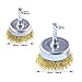 Swpeet 7Pcs Brass Coated Wire Brush Wheel & Cup Brush Set with 1/4-Inch Shank, 7 Sizes Coated Wire Drill Brush Set Perfect For Removal of Rust/Corrosion/Paint - Reduced Wire Breakage and Longer Life