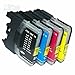 25 Pack Brother Compatible LC 61 10 -Black / 5 Cyan / 5 Magenta / 5 Yellow ink