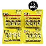 Paganl Sticky Fly Ribbons, Fly Paper Ribbon, Fly Catcher Ribbon, Eco-Friendly 100% Non-Toxic Super Value 16 Packs