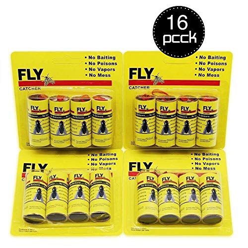 Paganl Sticky Fly Ribbons, Fly Paper Ribbon, Fly Catcher Ribbon, Eco-Friendly 100% Non-Toxic Super Value 16 Packs Paganl Sticky Fly Ribbons, Fly Paper Ribbon, Fly Catcher Ribbon, Eco-Friendly 100% Non-Toxic Super Value 16 Packs