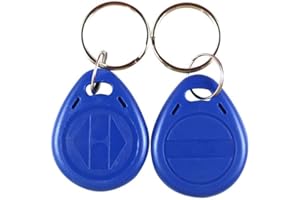 JYJRFID 125kHz T5577 RFID Key Fob Proximity ID Token Label Rewritable(10PCS) (Blue)