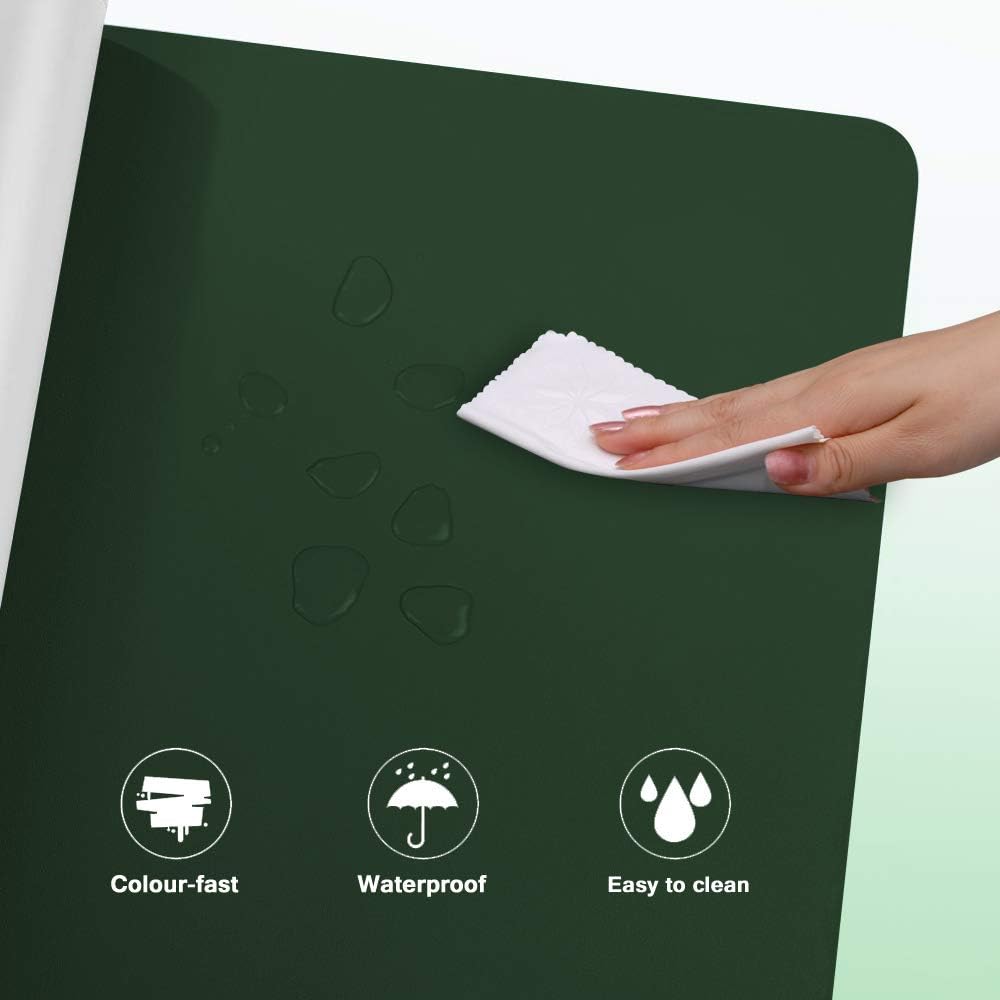 BUBM Desk Pad Protector 35.4" x 17", PU Leather Desk Mat Blotters Organizer with Comfortable Writing Surface(Dark Green) : Office Products