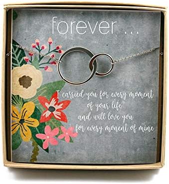 Miscarriage Keepsake • Miscarriage Necklace • Two Circle Necklace • Grief Loss Love • Miscarriage Card • Two Connecting Circles Forever (Finish is Rose-Gold)