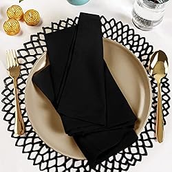 Utopia Kitchen Black Cloth Napkins [12 Pack, 18x18