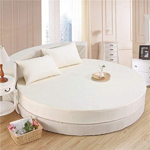 LuxuriousSheets 1800 Series Brushed Microfiber 96" Diameter Round Bed Sheet Set Solid Ivory - Wrinkle & Fade Resistant