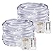 LE LED Rope Lights, Battery Powered, Remote Dimmable Daylight Waterproof 33ft 120 LED Indoor Outdoor Light Rope and String for Deck, Patio, Bedroom, Boat, Camping Landscape lighting and More Pack of 2