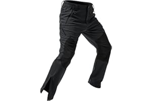 Moosehill Mens-Snow-Ski-Pants-Fleece-Lined-Pants Waterproof Winter Softshell Insulated Zipper Bottom Leg for Hiking Outdoor