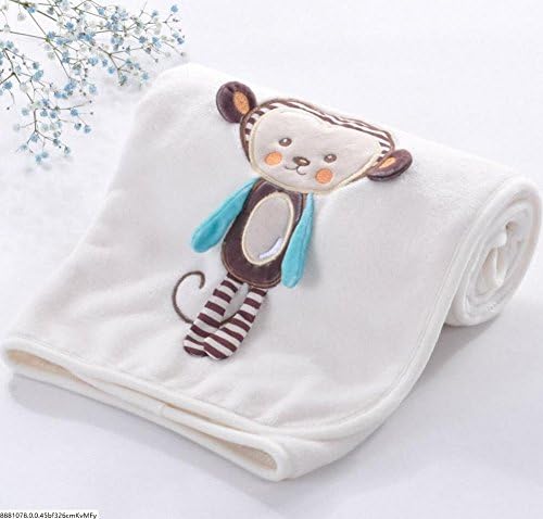 SOFT BABY BLANKET - Plush Toddler Blanket 3D Animal Cozy Thick Double Layer Blanket - Perfect for Cuddle Time or For Stroller – 30” x 40” (Monkey)