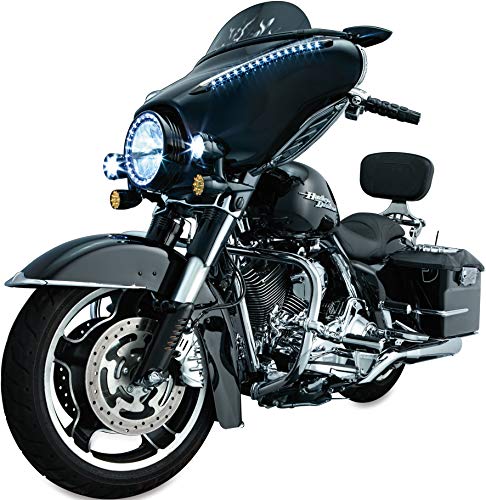 Kuryakyn 7209 Motorcycle Accent Accessory: Lower Fork Leg Deflector Shields with Fender Boss Covers for 2000-13 Harley-Davidson Motorcycles, Gloss Black, 1 Pair