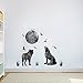 decalmile Wolf Wall Stickers Moon Birds Wall Decals Removable Wall Art for Kids Room Living Room Bedroom