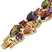 EVER FAITH Women's Prong Cubic Zirconia Vintage Style Dual Layer Tear Drop Bracelet Multicolor Gold-Tone