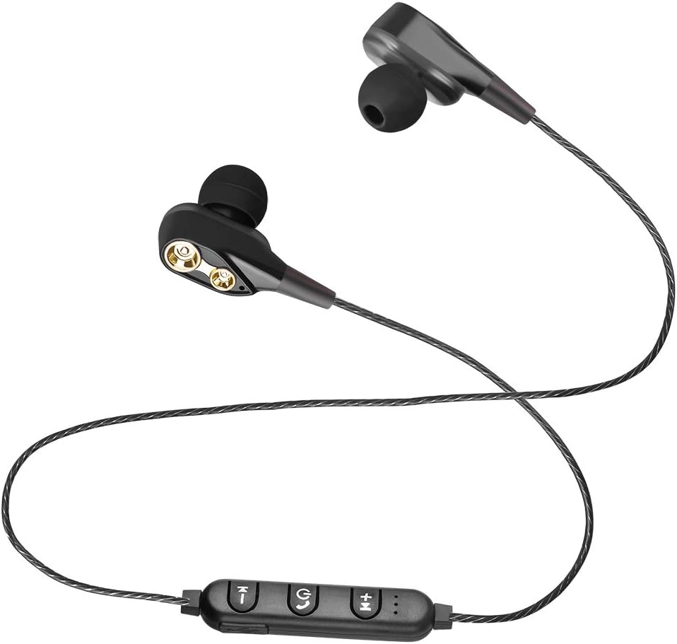 Dual Driver Earbuds in-Ear Earphone High Resolution Headphones Deep Bass with Mic for Smartphones Android Cell Phones