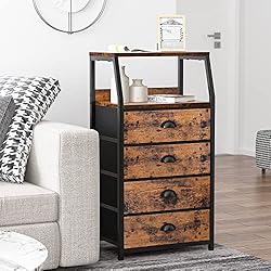Furnulem Tall 4 Drawers Dresser, Vertical Storage