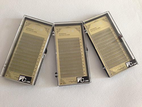 VRwig 3 Trays/Lot 3D Volume Eyelashes Extensions 0.07mm Thickness Hair Mink Makeup C Curl Individual Eye Lashes Natural Style (11mm+12mm+13mm)