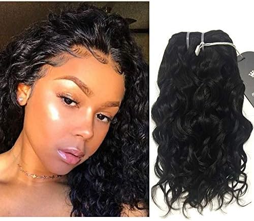 RISSING Water Wave Short Hair Single Bundle, Brazilian Remy Hair Bundles Deals Virgin Hair 8A Soft Thick (8 Inch)