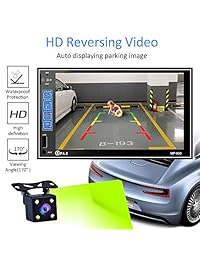 PLZ Double Din Car Stereo In dash Digital Media Car Stereo Receiver with Bluetooth, 7'' Capacitive Touchscreen Digital LCD Monitor, MP5 Player FM Am TF USB Aux in, Remote and Backup Camera Included