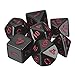EBOOT 7-Die Polyhedral Dice Compatible with DND Dice Set Dungeons and Dragons with Black Pouch (Black)