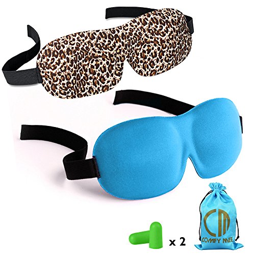 Comfy Mee Luxury 3D Sleep Mask (Sky Blue+Leopard)