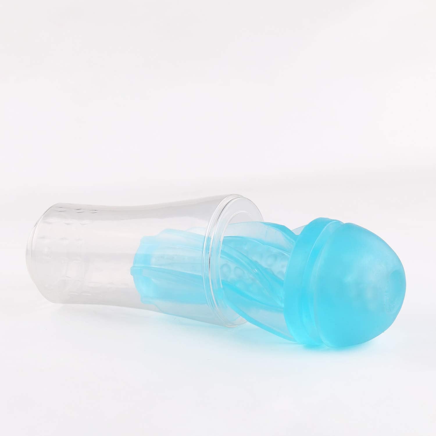 Portable L^i-fĕlikĕ-P&u-ss-ey P-ő-ckĕt for Men Hands Free Deluxe Male Ma-st-ub-Ration C-up Toy Tight Channels Bottle Cover, Blue