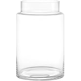 PORPAN Large Glass Vase, 9 Inch Flower Vase, Clear Vase, Glass Flower Vase for Bouquet, Tall Vases, Wide Mouth Vases for Flowers, Large Vases for Home, Wedding, Living Room, Office Decor