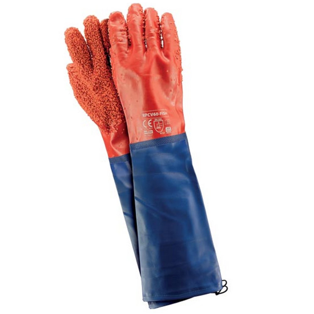 Reis RPCV60-Fish Protective Gloves, Red-Blue, 10 (60cm) Size, Pack of 6