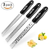 esLife Grater for Kitchen, 3 Pack Zester Stainless Steel, Kitchen Tool for Cheese, Lemon,chocolate, Ginger, Citrus, Nutmeg, Potato, Vegetable &amp; Fruit