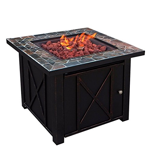 SKEMiDEX--- Gas Fire Table Bowl Cover Pit Outdoor Fireplace Propane Gas Heater Patio Provides up to 30,000 BTUs of heat Stainless steel burner Features an easy-to-use push-button electronic igniter.