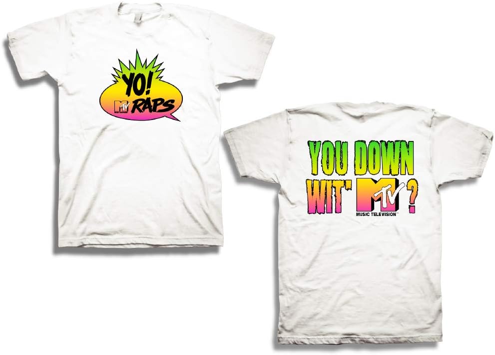 Mens Classic Retro Shirt - #TBT Mens 1980's Clothing - I Want My T-Shirt (White Yo Raps, Medium)